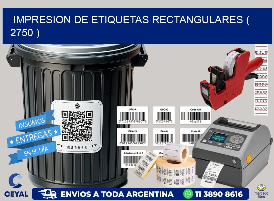 IMPRESION DE ETIQUETAS RECTANGULARES ( 2750 )