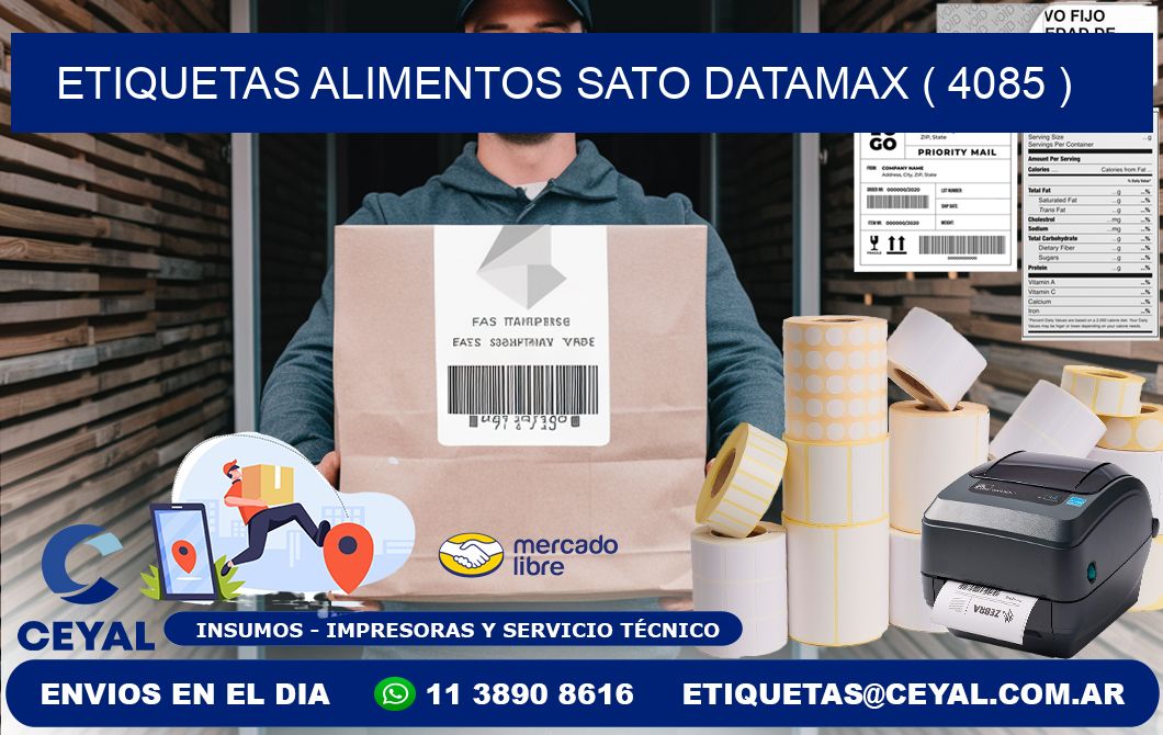 etiquetas alimentos sato datamax ( 4085 )