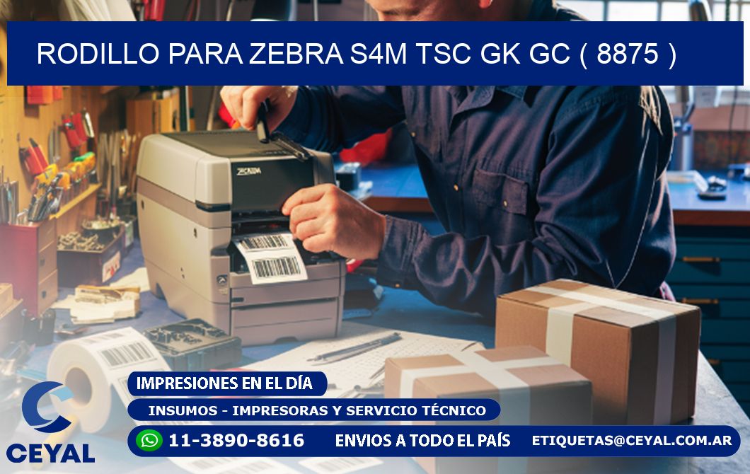 rodillo para zebra S4M TSC GK GC ( 8875 )