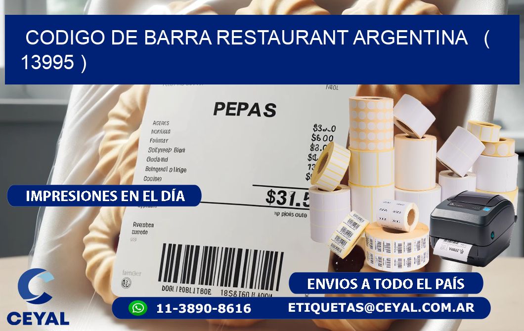 CODIGO DE BARRA RESTAURANT ARGENTINA ( 13995 )