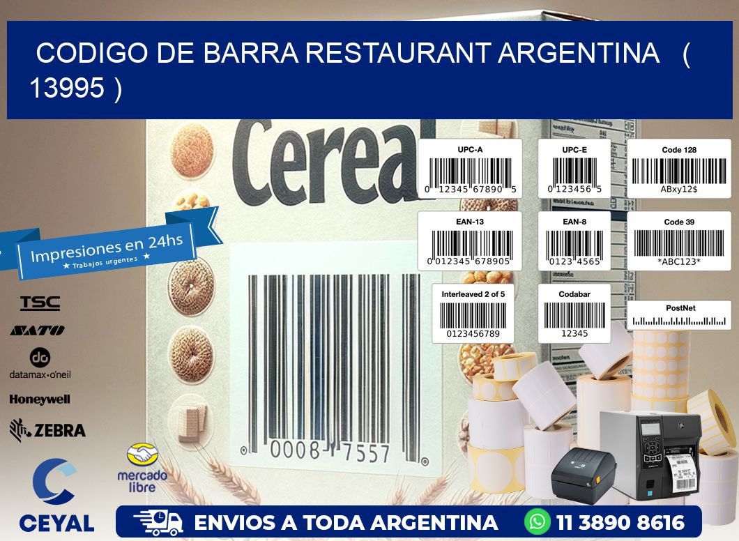 CODIGO DE BARRA RESTAURANT ARGENTINA ( 13995 )