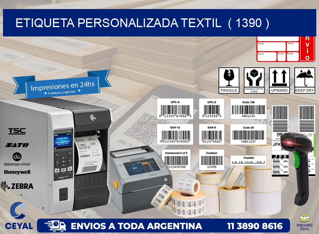 ETIQUETA PERSONALIZADA TEXTIL ( 1390 )