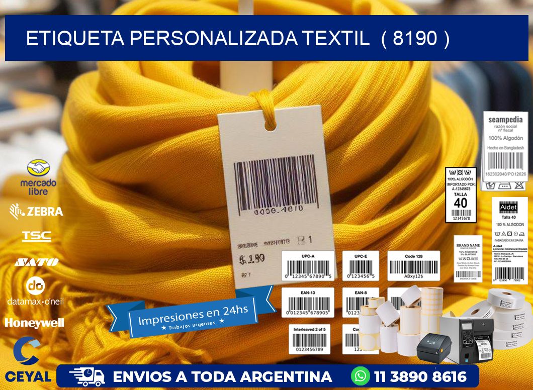 ETIQUETA PERSONALIZADA TEXTIL ( 8190 )