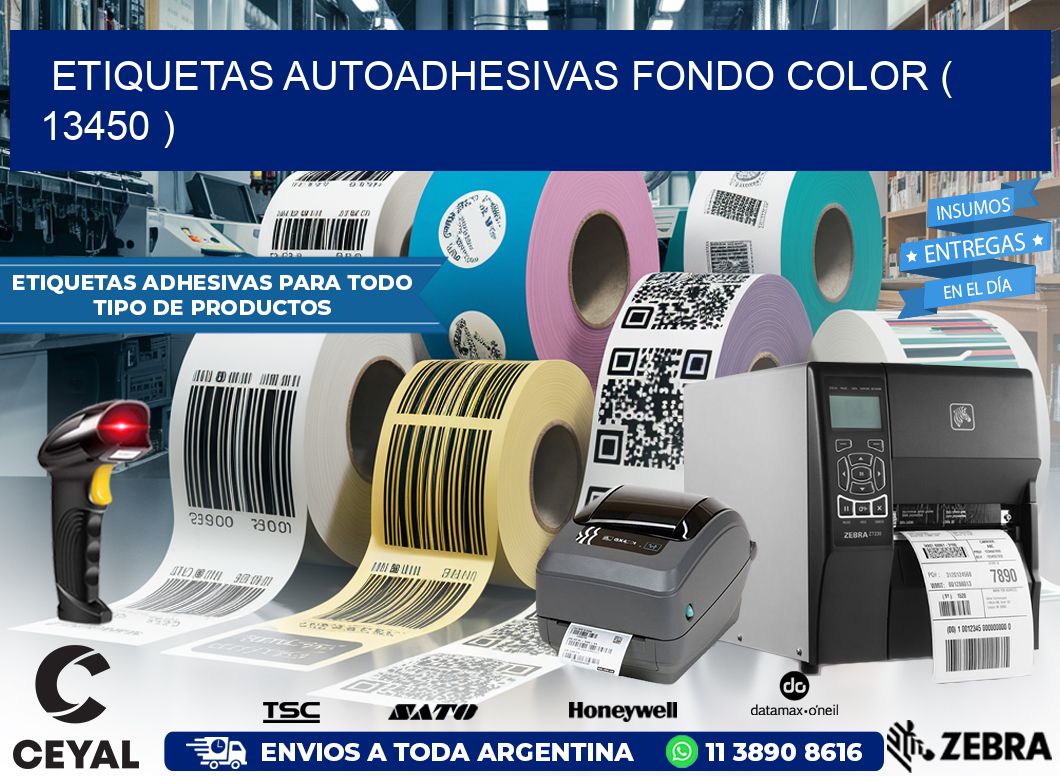 ETIQUETAS AUTOADHESIVAS FONDO COLOR ( 13450 )