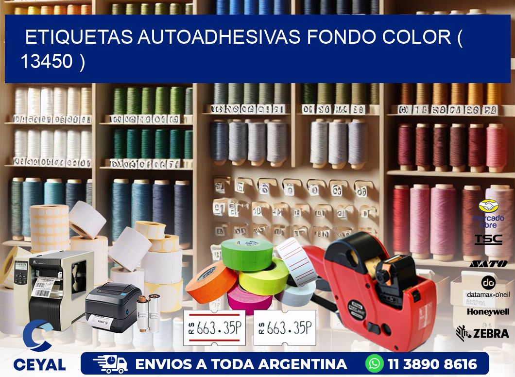 ETIQUETAS AUTOADHESIVAS FONDO COLOR ( 13450 )