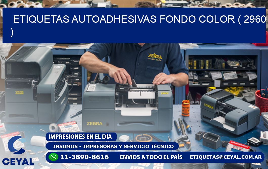 ETIQUETAS AUTOADHESIVAS FONDO COLOR ( 2960 )