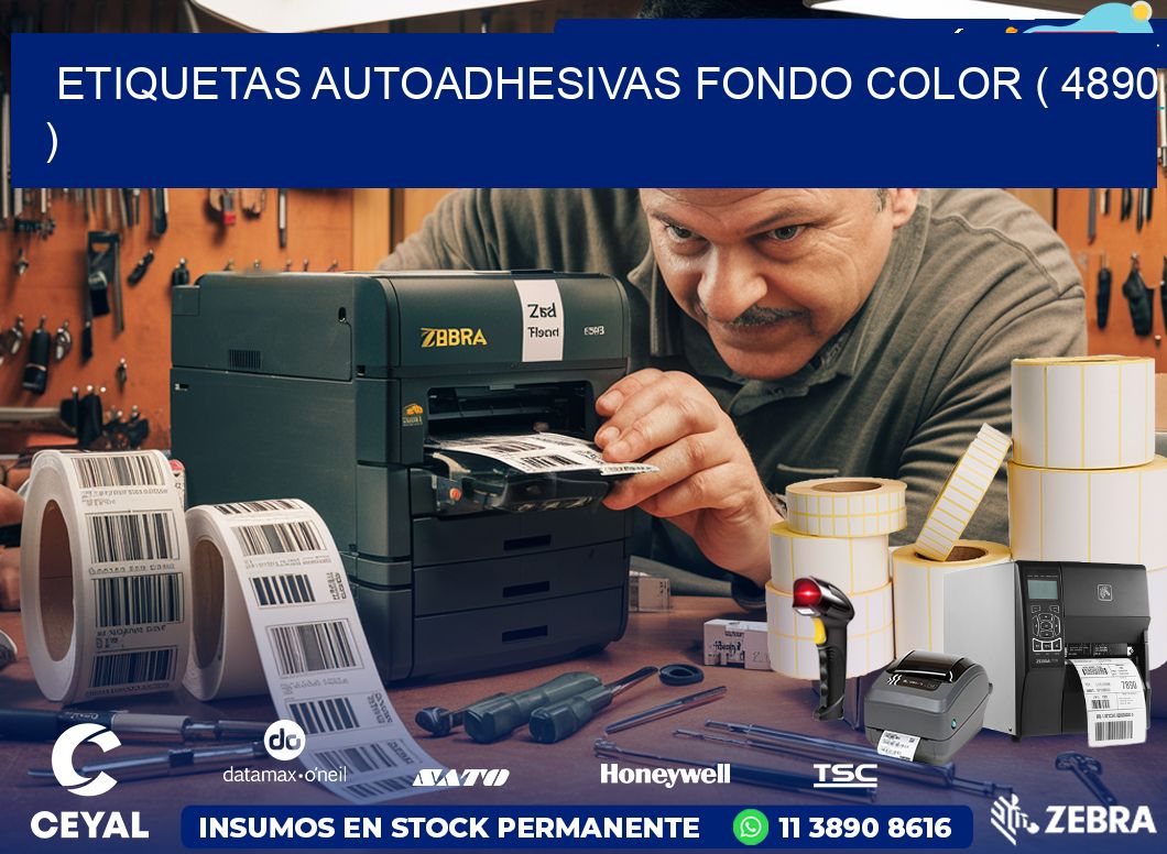 ETIQUETAS AUTOADHESIVAS FONDO COLOR ( 4890 )