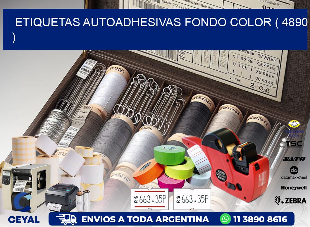 ETIQUETAS AUTOADHESIVAS FONDO COLOR ( 4890 )
