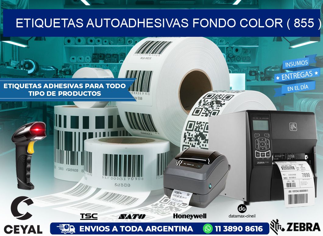 ETIQUETAS AUTOADHESIVAS FONDO COLOR ( 855 )