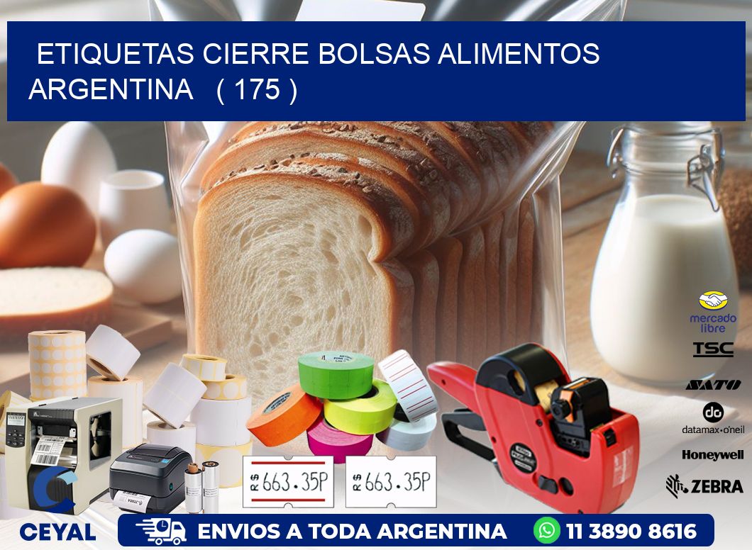 ETIQUETAS CIERRE BOLSAS ALIMENTOS ARGENTINA ( 175 )
