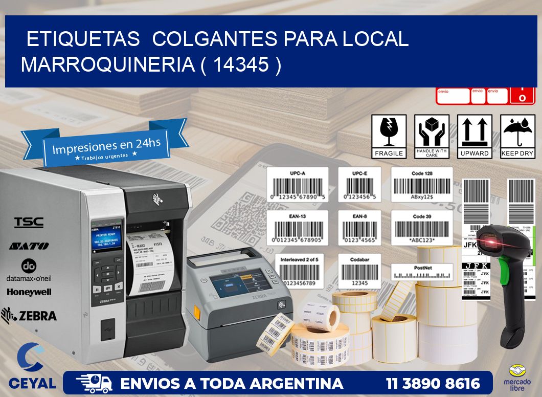 ETIQUETAS COLGANTES PARA LOCAL MARROQUINERIA ( 14345 )