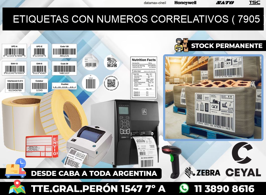 ETIQUETAS CON NUMEROS CORRELATIVOS ( 7905 )