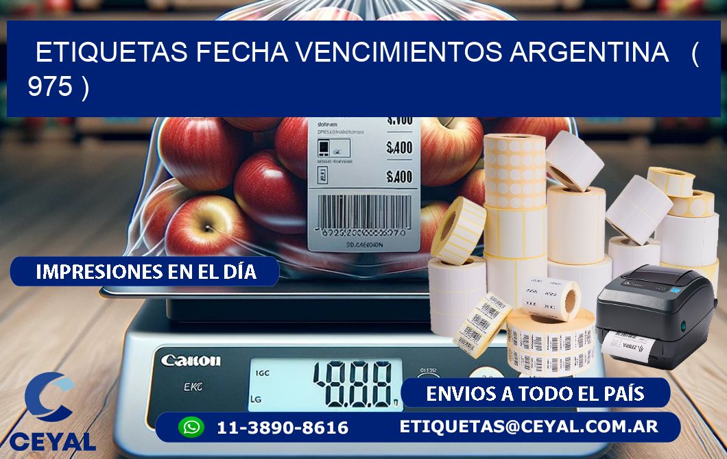 ETIQUETAS FECHA VENCIMIENTOS ARGENTINA ( 975 )