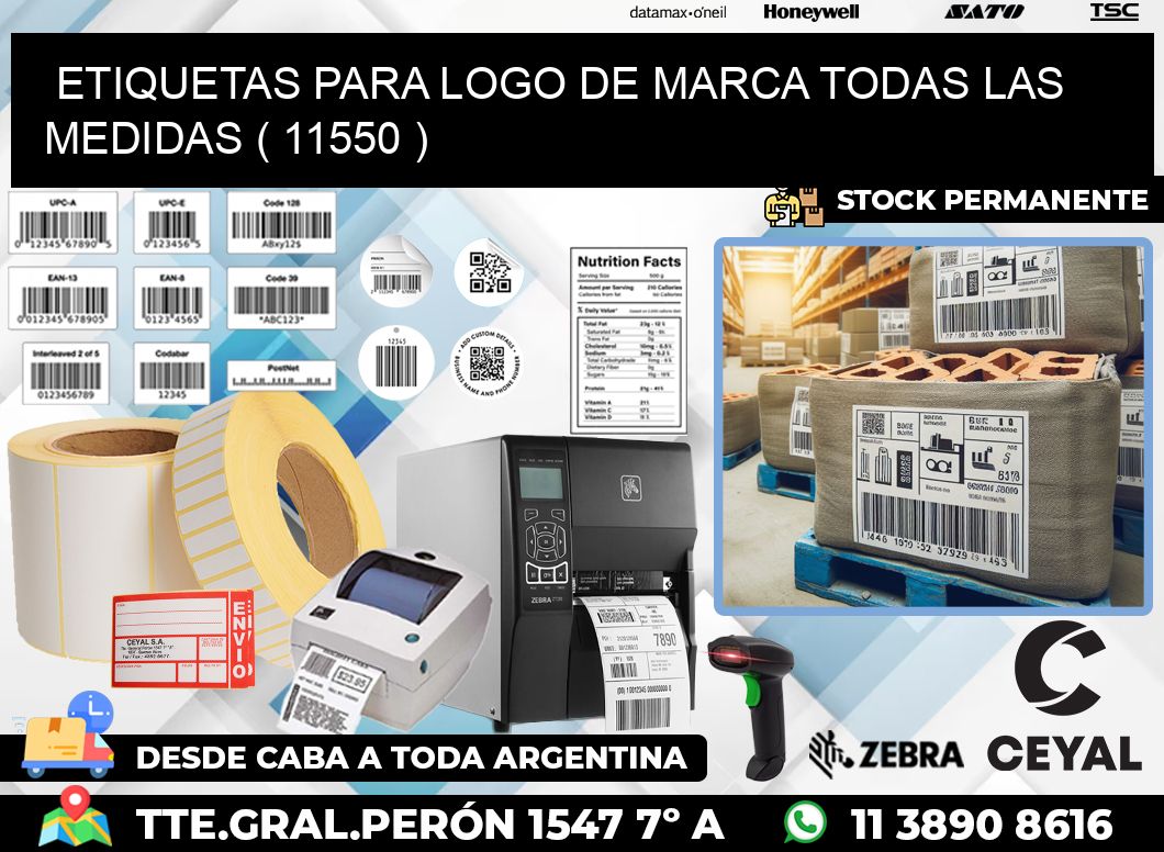 ETIQUETAS PARA LOGO DE MARCA TODAS LAS MEDIDAS ( 11550 )