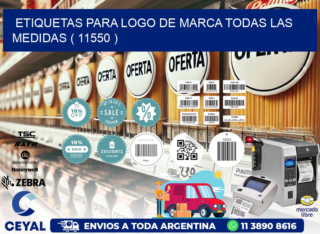 ETIQUETAS PARA LOGO DE MARCA TODAS LAS MEDIDAS ( 11550 )
