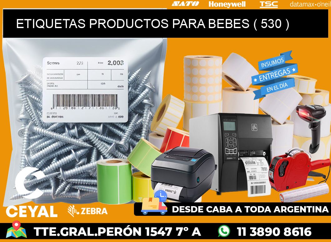 ETIQUETAS PRODUCTOS PARA BEBES ( 530 )