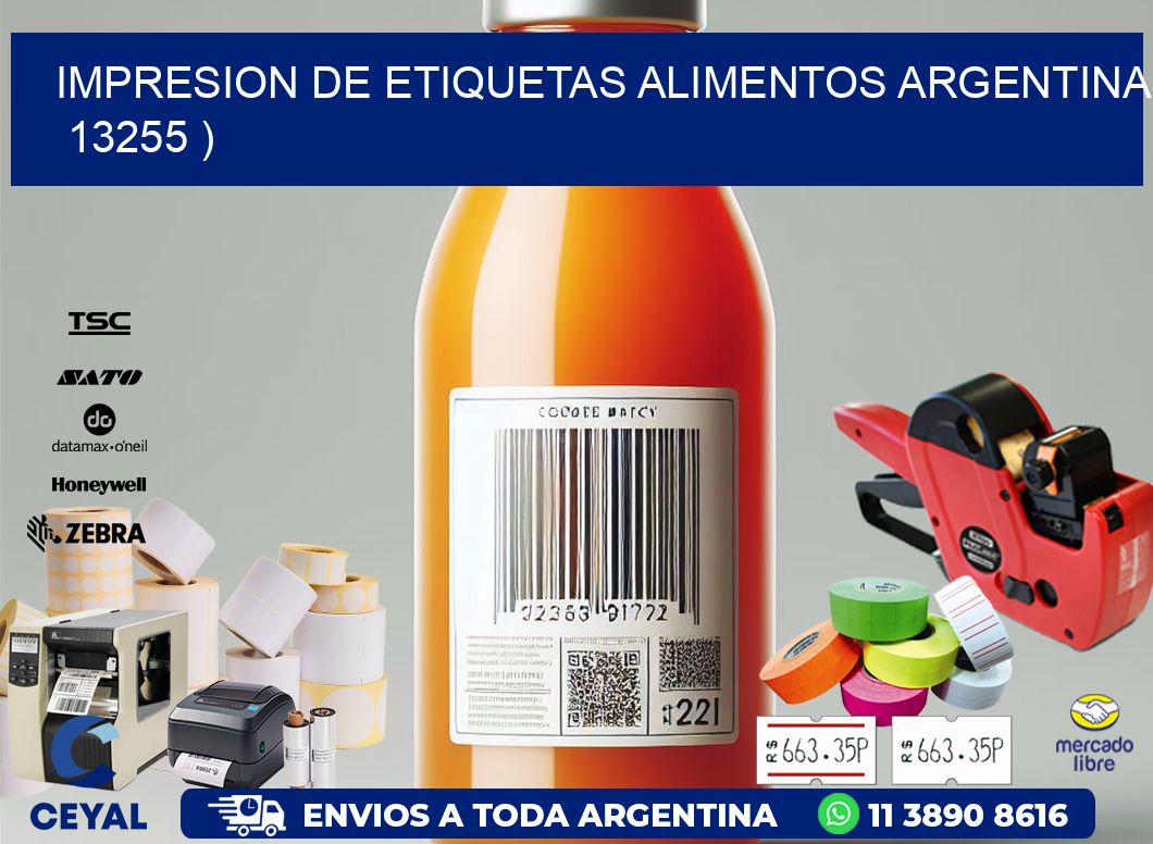 IMPRESION DE ETIQUETAS ALIMENTOS ARGENTINA 13255 )