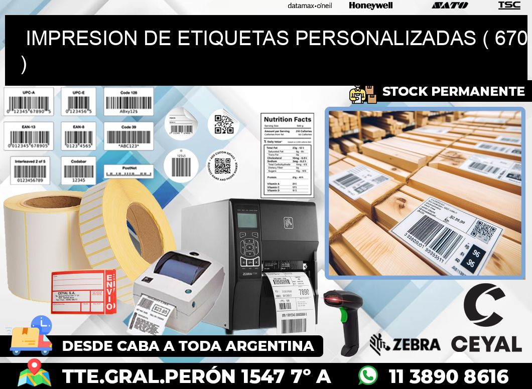 IMPRESION DE ETIQUETAS PERSONALIZADAS ( 670 )