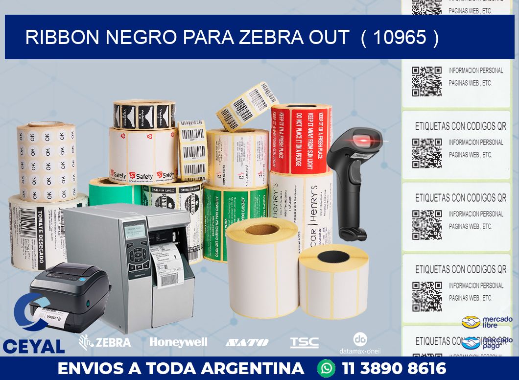 RIBBON NEGRO PARA ZEBRA OUT ( 10965 )