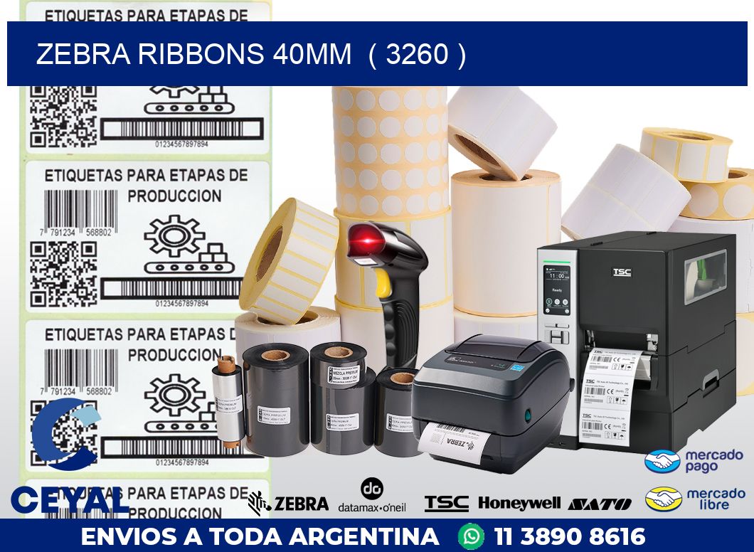 ZEBRA RIBBONS 40MM ( 3260 )