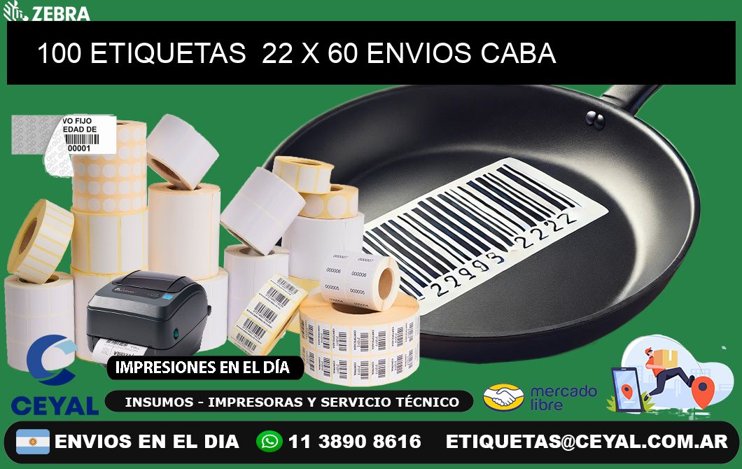 100 ETIQUETAS 22 x 60 ENVIOS CABA