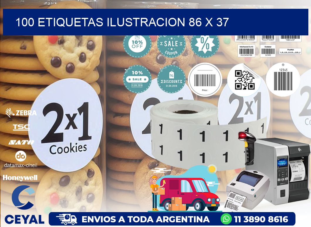 100 ETIQUETAS ILUSTRACION 86 x 37