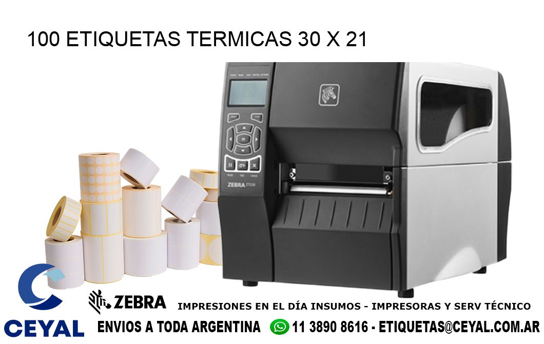 100 ETIQUETAS TERMICAS 30 x 21