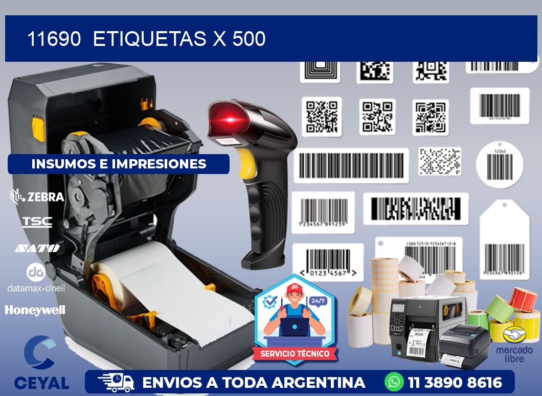 11690 ETIQUETAS X 500