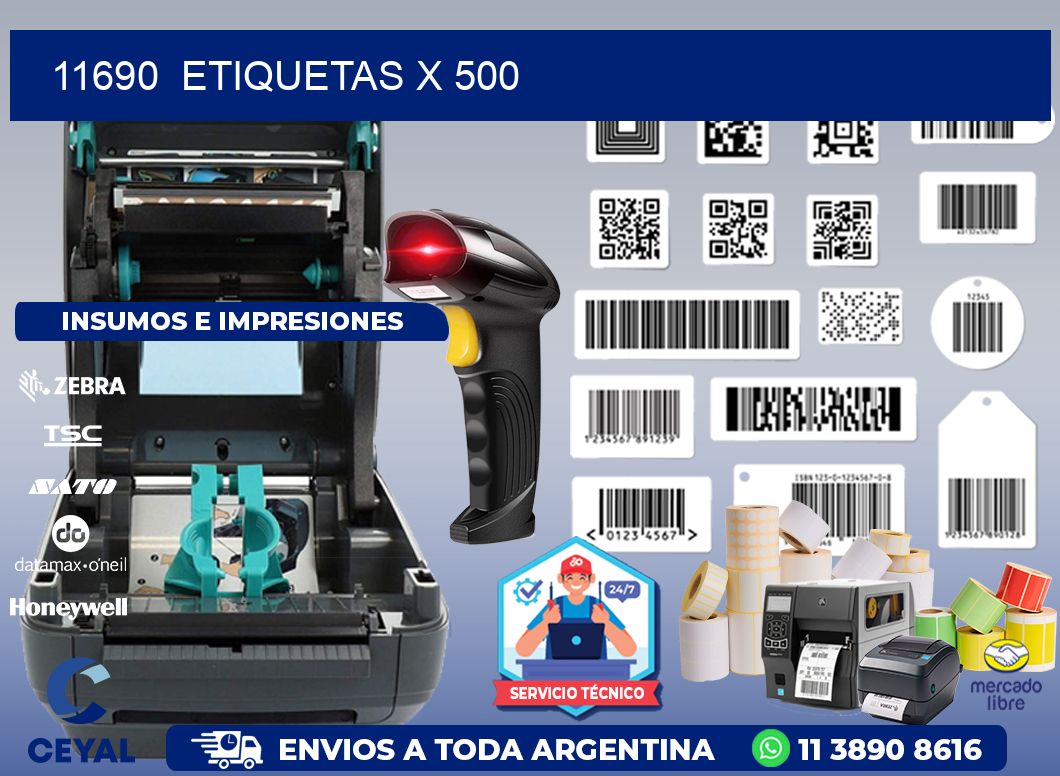 11690 ETIQUETAS X 500