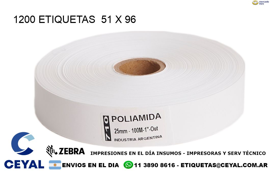 1200 ETIQUETAS 51 x 96