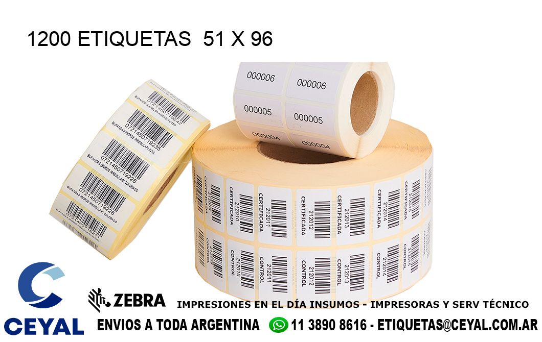 1200 ETIQUETAS 51 x 96
