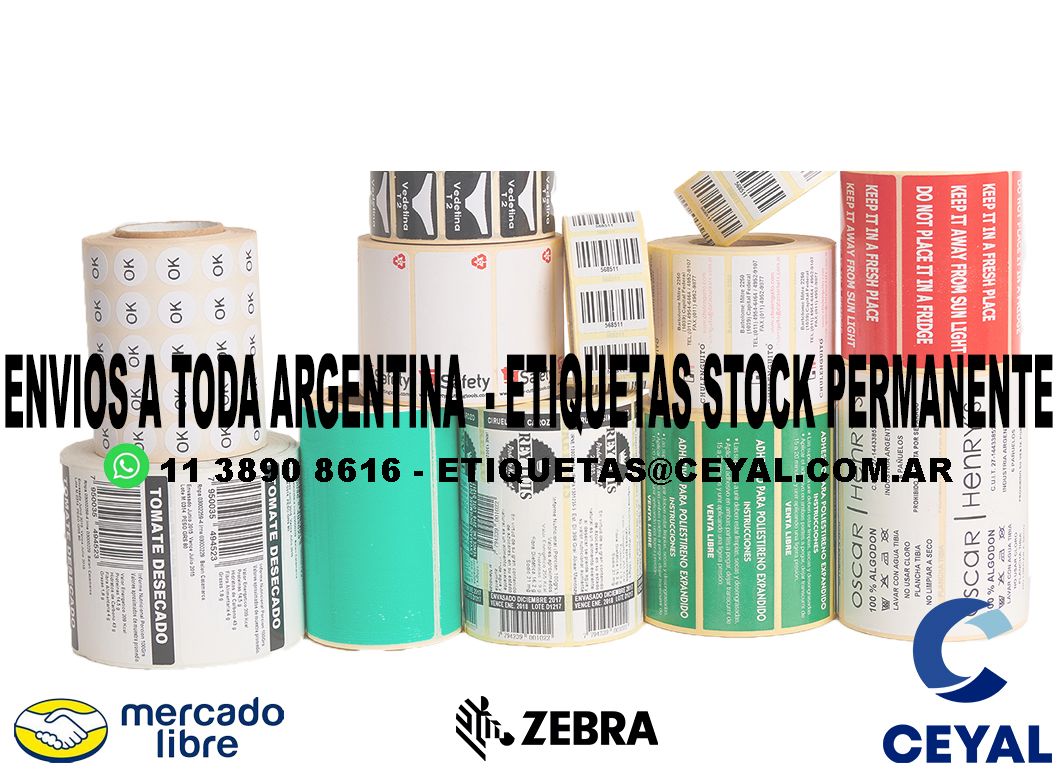 1200 ETIQUETAS PAPEL 66 x 88 ENVIOS ARGENTINA