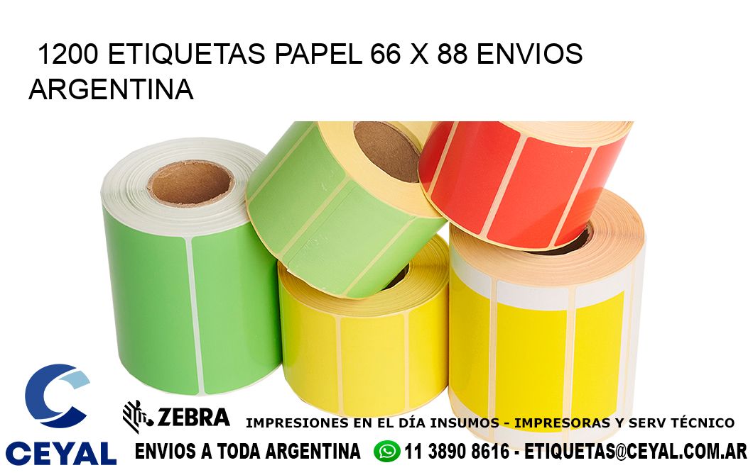 1200 ETIQUETAS PAPEL 66 x 88 ENVIOS ARGENTINA