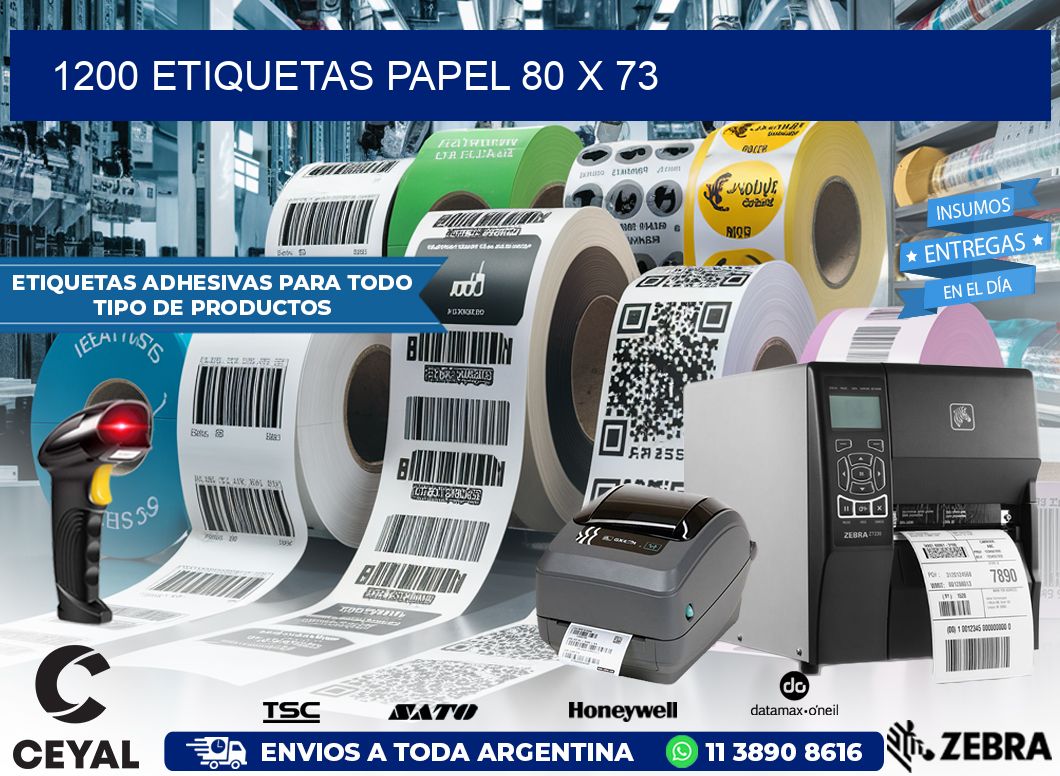 1200 ETIQUETAS PAPEL 80 x 73