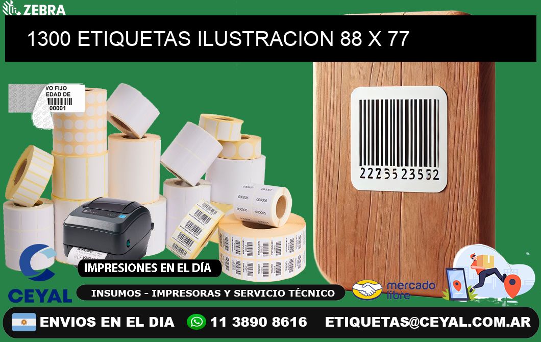 1300 ETIQUETAS ILUSTRACION 88 x 77