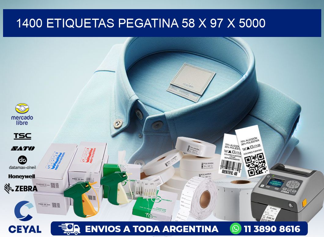 1400 ETIQUETAS PEGATINA 58 x 97 x 5000