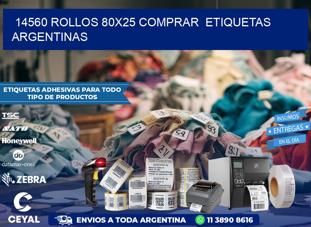 14560 ROLLOS 80X25 COMPRAR ETIQUETAS ARGENTINAS