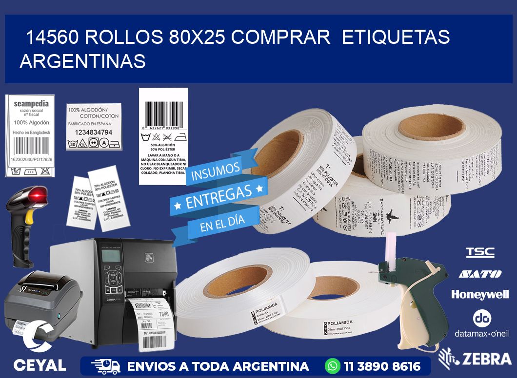 14560 ROLLOS 80X25 COMPRAR ETIQUETAS ARGENTINAS