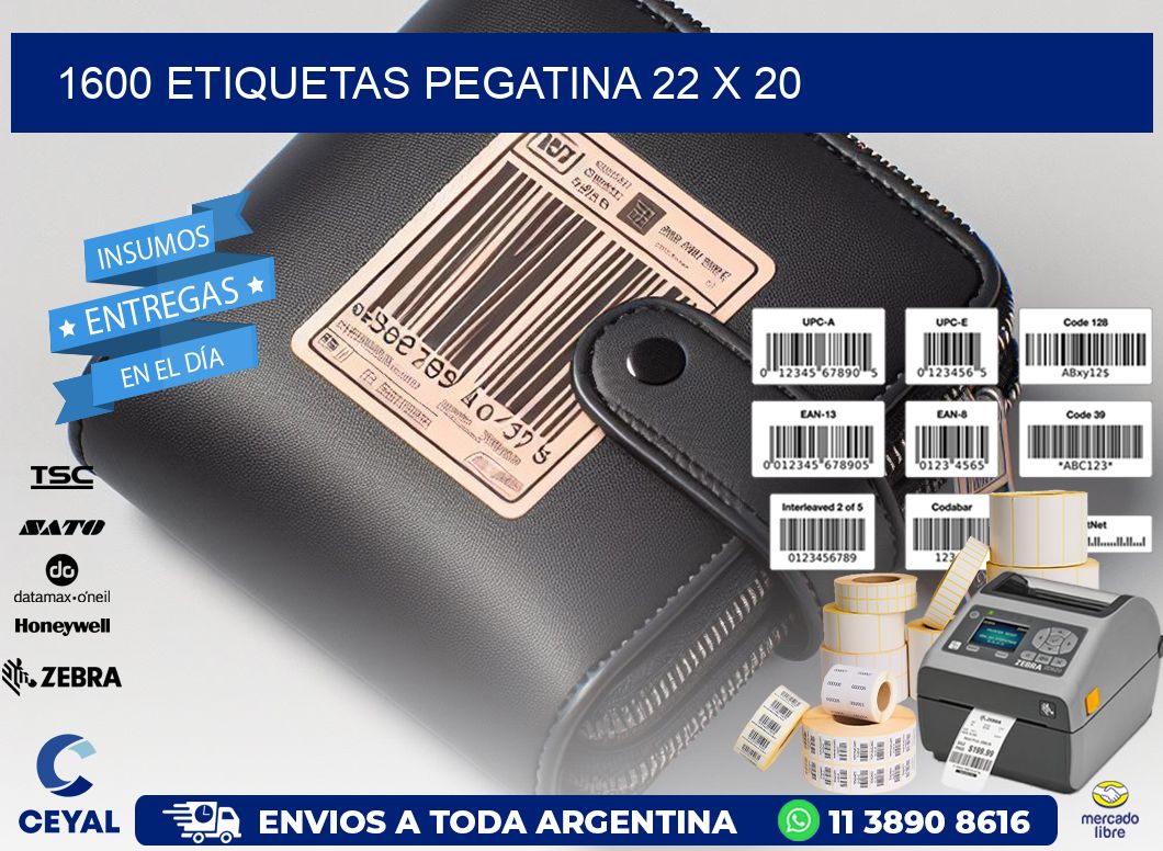 1600 ETIQUETAS PEGATINA 22 x 20