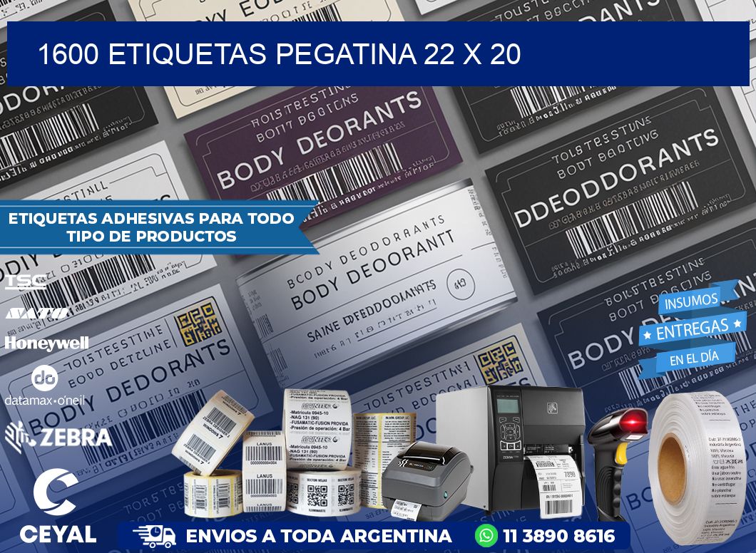 1600 ETIQUETAS PEGATINA 22 x 20
