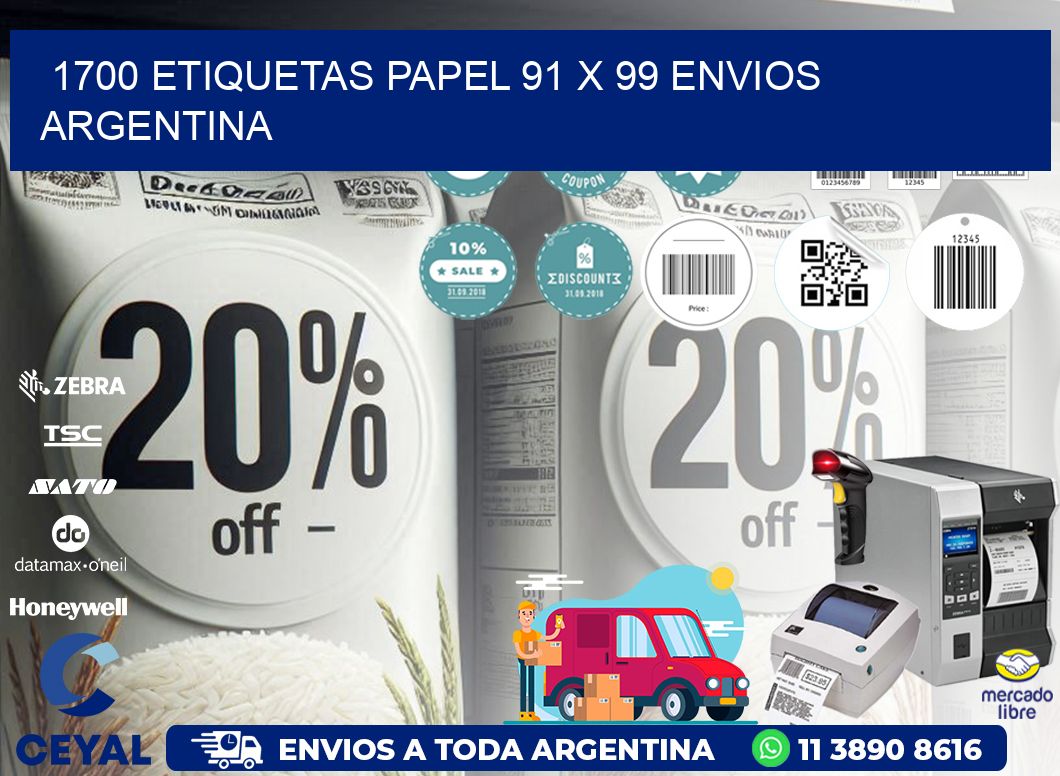 1700 ETIQUETAS PAPEL 91 x 99 ENVIOS ARGENTINA