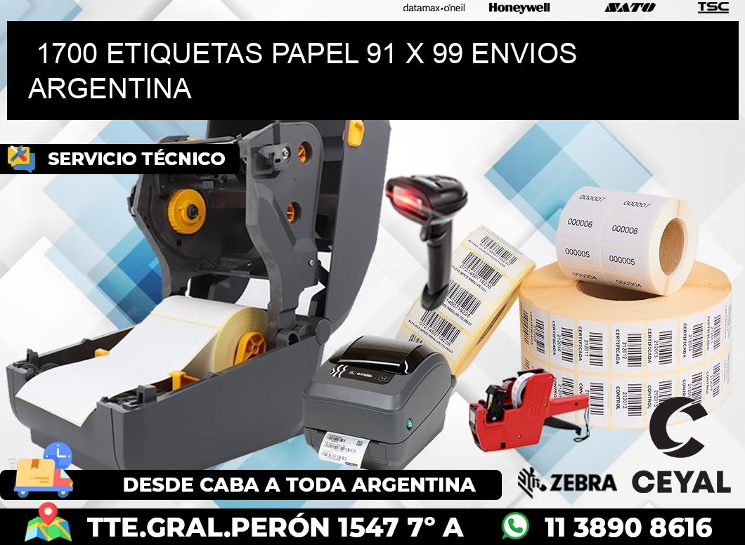 1700 ETIQUETAS PAPEL 91 x 99 ENVIOS ARGENTINA