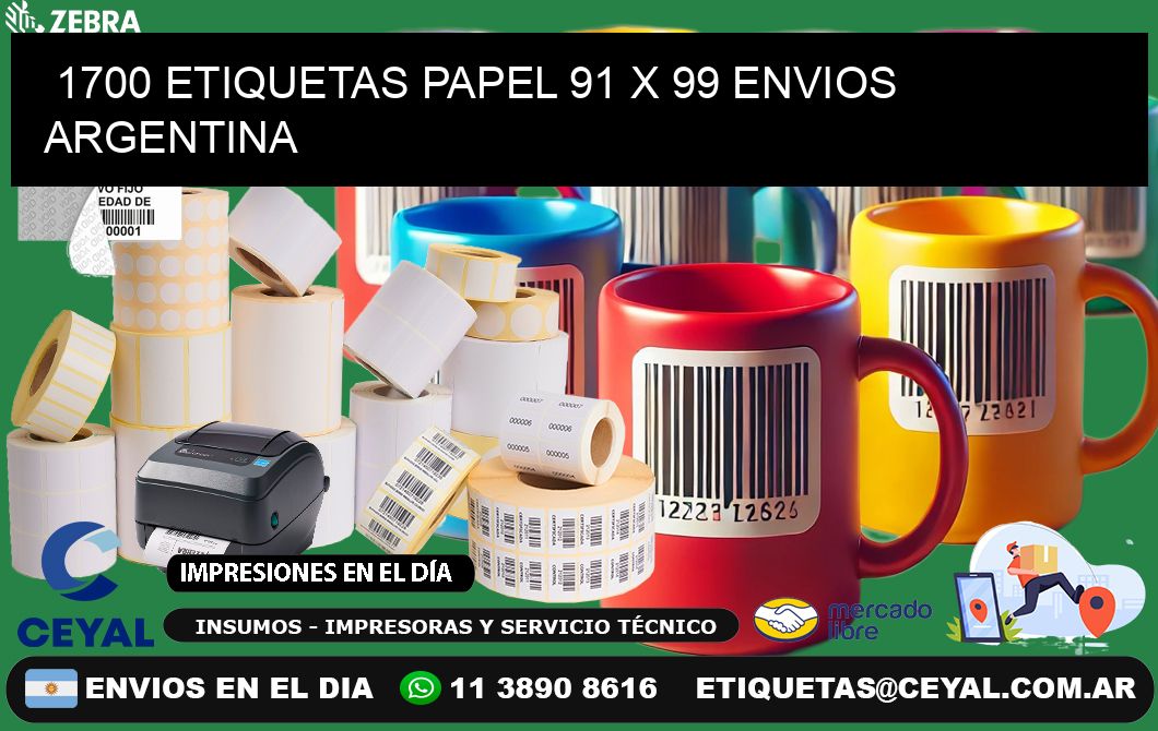1700 ETIQUETAS PAPEL 91 x 99 ENVIOS ARGENTINA