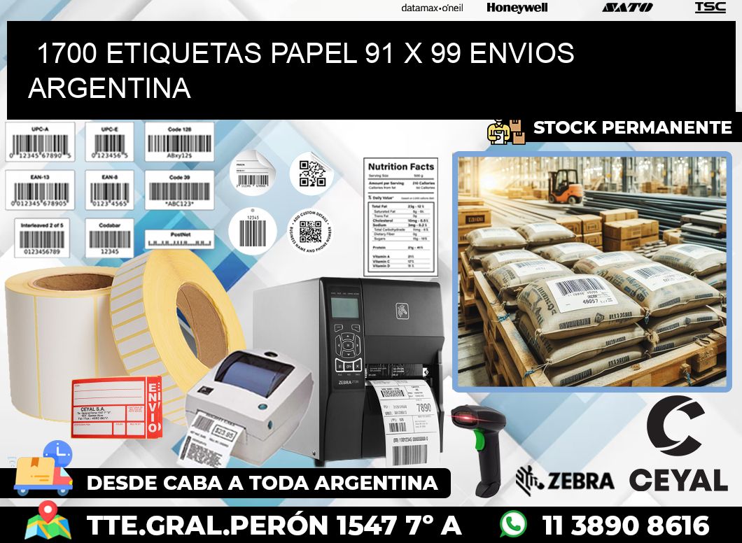 1700 ETIQUETAS PAPEL 91 x 99 ENVIOS ARGENTINA
