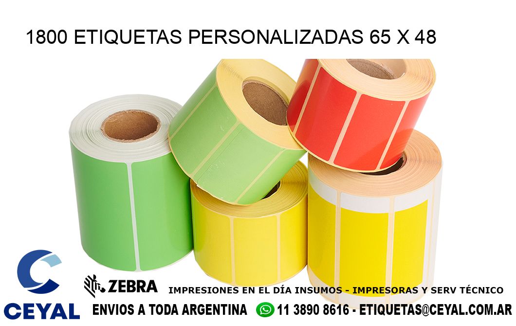 1800 ETIQUETAS PERSONALIZADAS 65 x 48