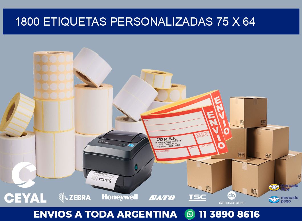 1800 ETIQUETAS PERSONALIZADAS 75 x 64