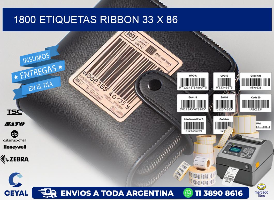 1800 ETIQUETAS RIBBON 33 x 86