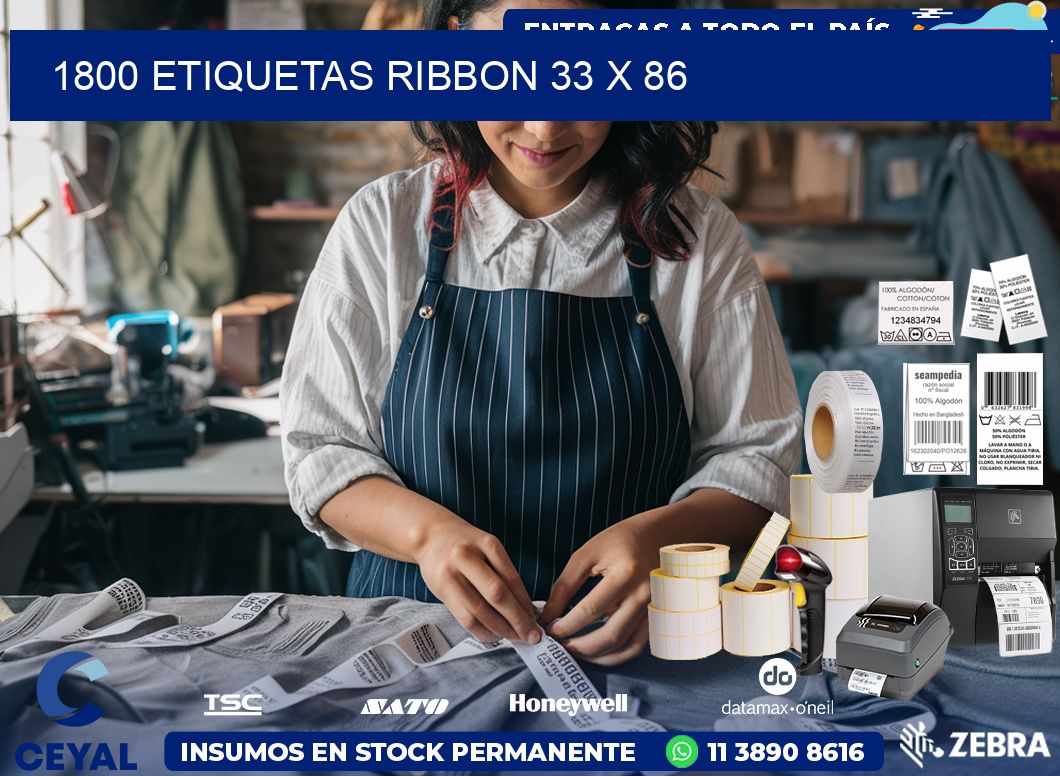 1800 ETIQUETAS RIBBON 33 x 86