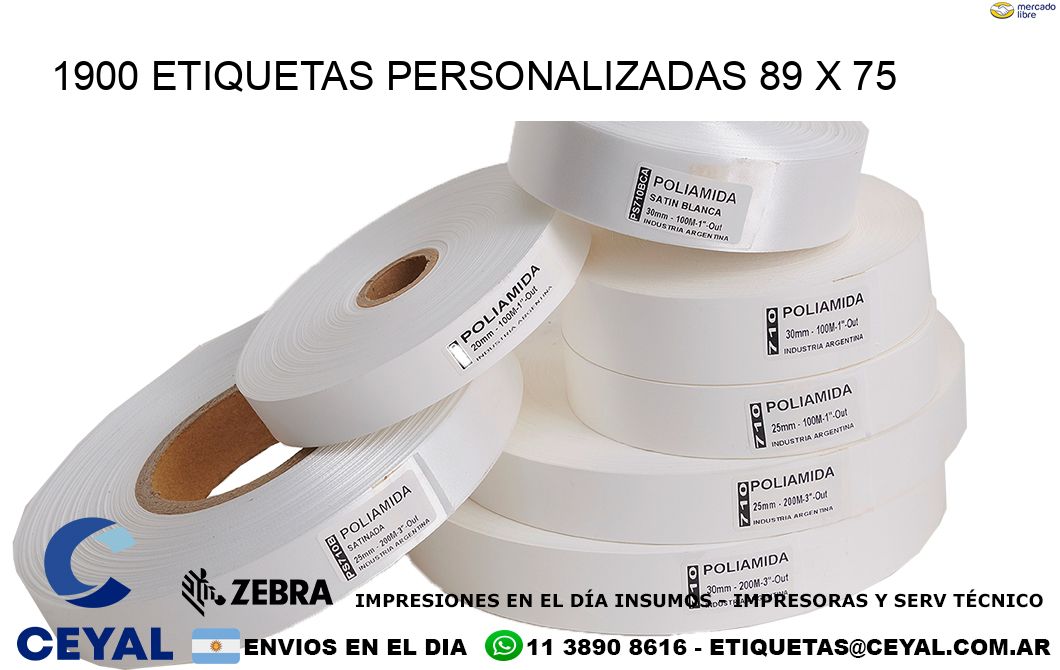 1900 ETIQUETAS PERSONALIZADAS 89 x 75