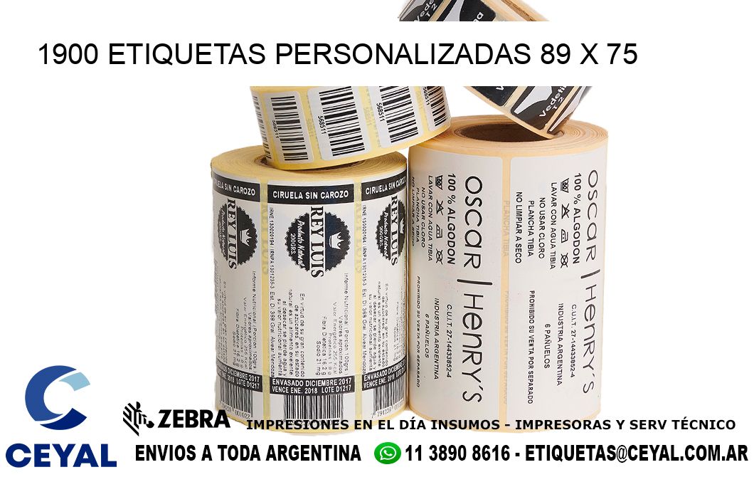 1900 ETIQUETAS PERSONALIZADAS 89 x 75